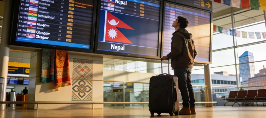when to fly from glasgow to nepal